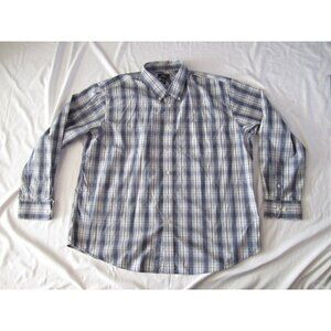 Men's Dockers Plaid Button Up No Wrinkles Long Sleeve Shirt Sz XXL (MT241)